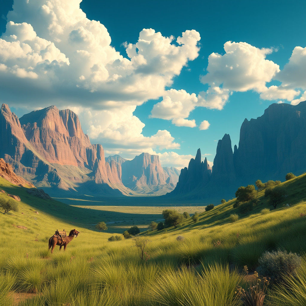 Majestic Arabian Landscape in Fantasy Concept Art Style