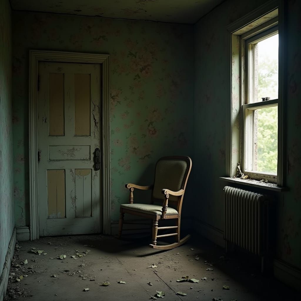 Forgotten Abandoned Home with Peeling Wallpaper