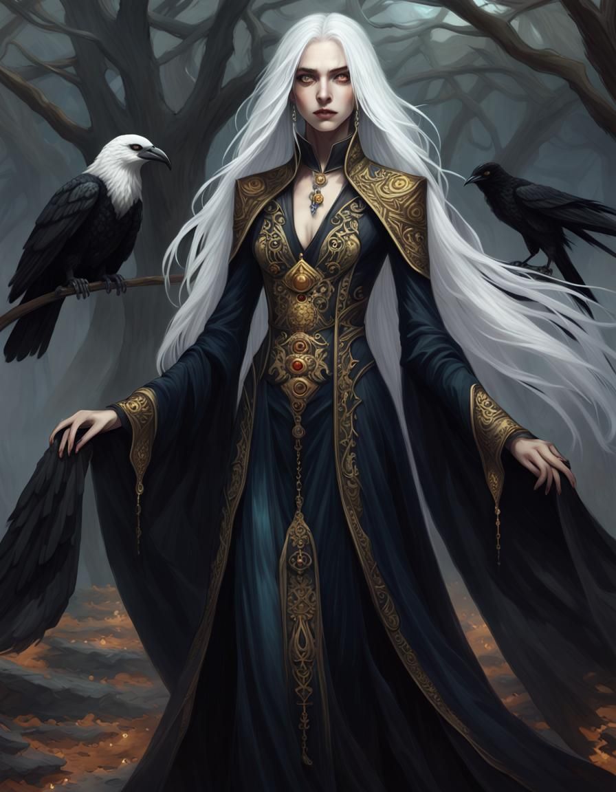 Gorgeous Necromancer in Dark Fantasy Aesthetic