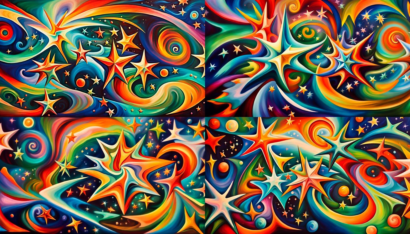 Swirling Newborn Stars in Electromagnetic Plasma: Impasto Pa...