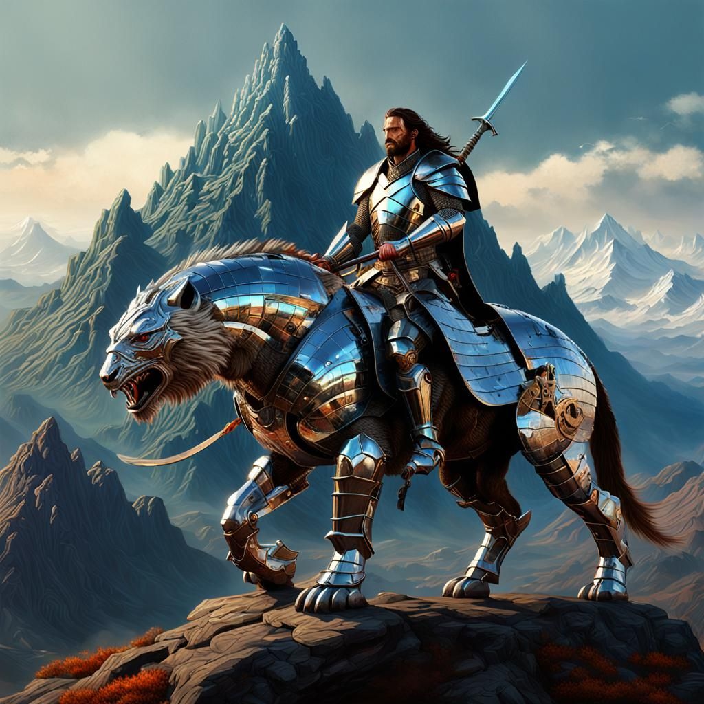 Armored Warrior on Fantastic Beast