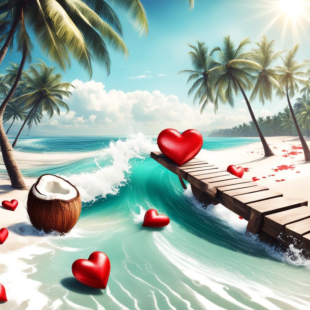 Valentine's Beach Bungalow: A Matte Painting