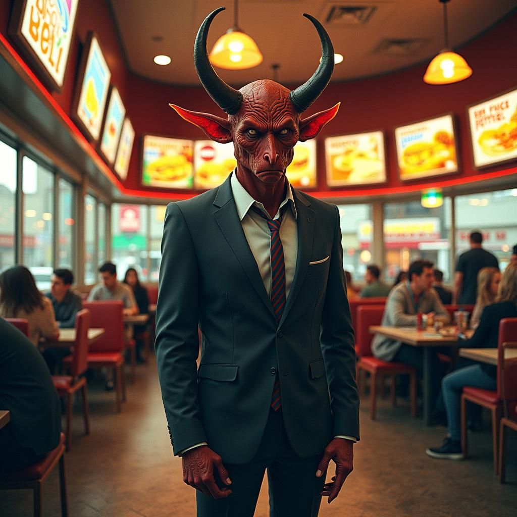 Devil's Lunch Break at Taco Bell