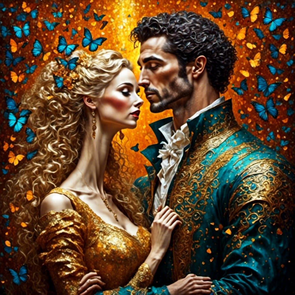 Retro Rockabilly Couple in Bold 3D Style