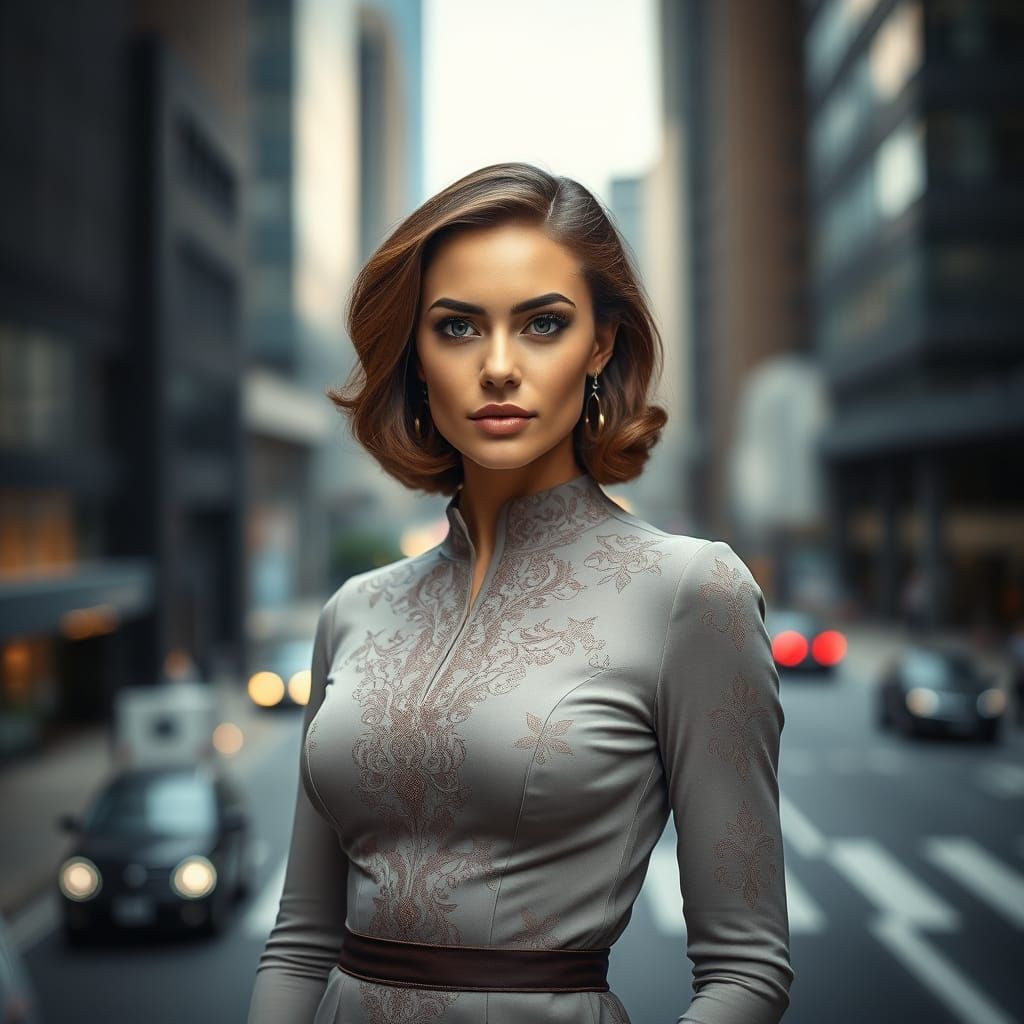 Modern Portrait in Urban Landscape with Soft Natural Light
