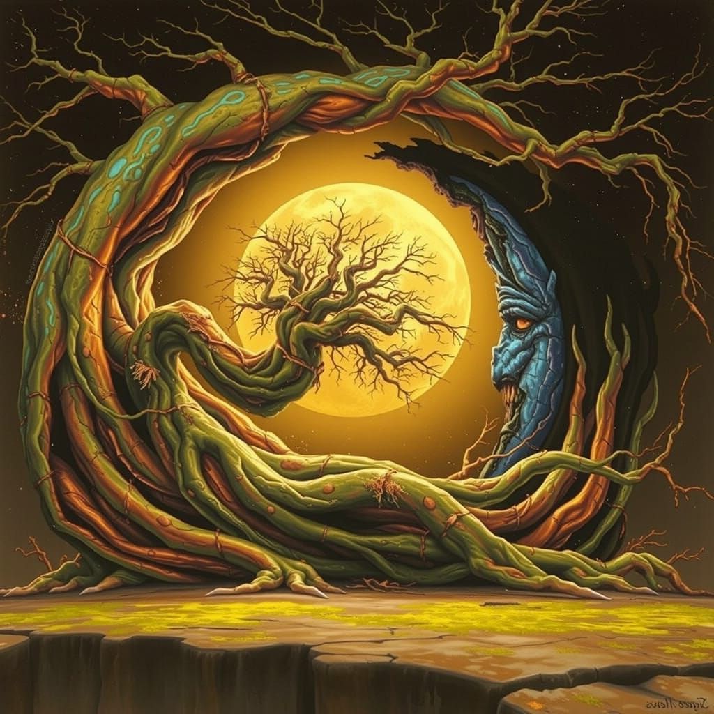 Glowing Ancient Tree Captures Universal Energy