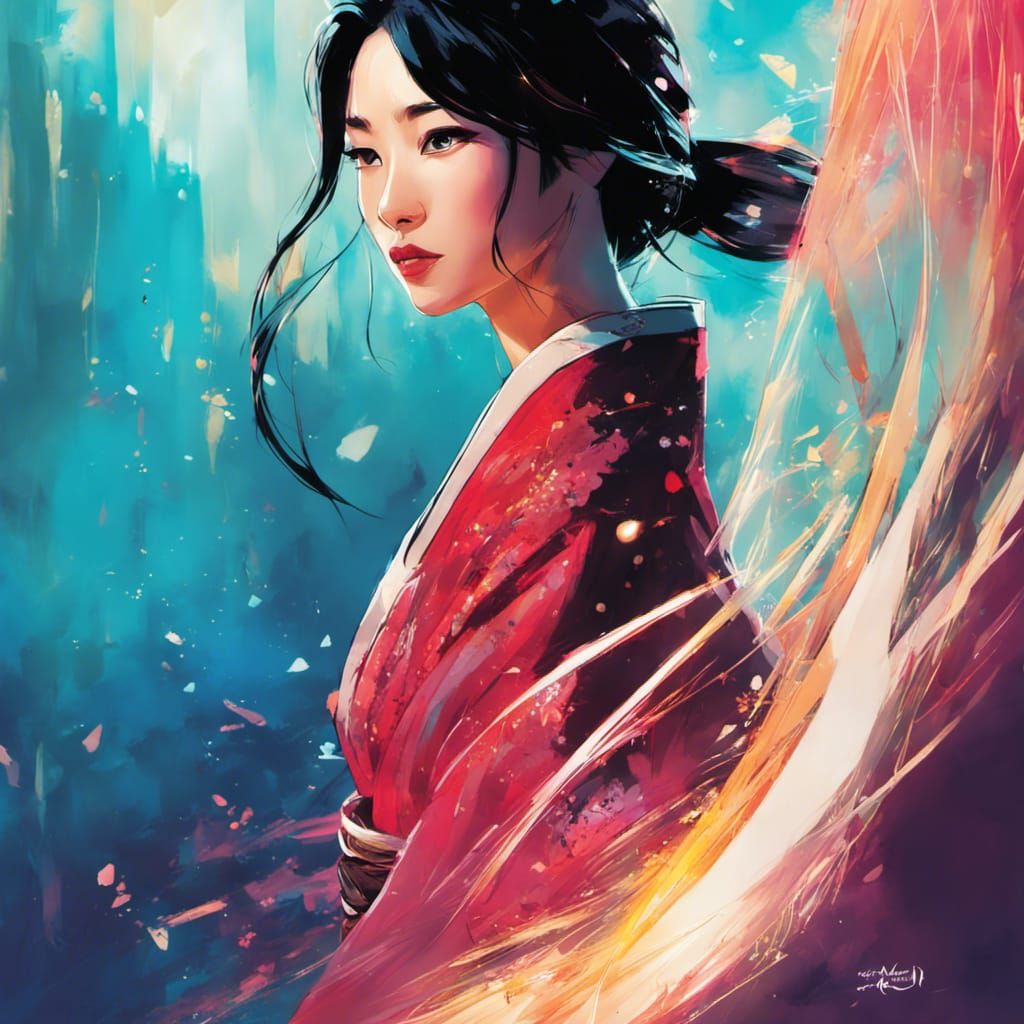 Disney's Mulan with Glowing Aura, Digital Art