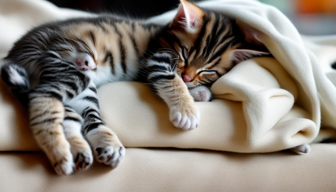 Sweet Baby Kitten Sleeping Soundly