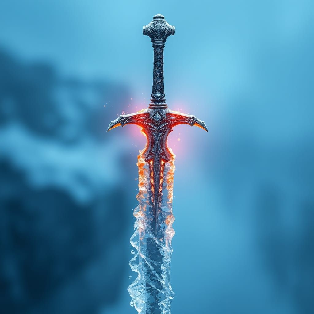 Ice Sword Radiant with Frosty Light