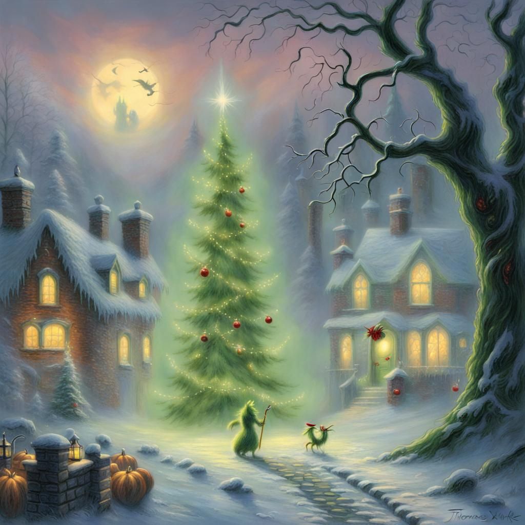 Spooky Grinch Christmas in Ethereal Style