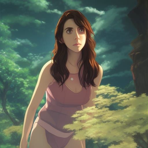 Alison Brie as Anime Character in Ghibli Style