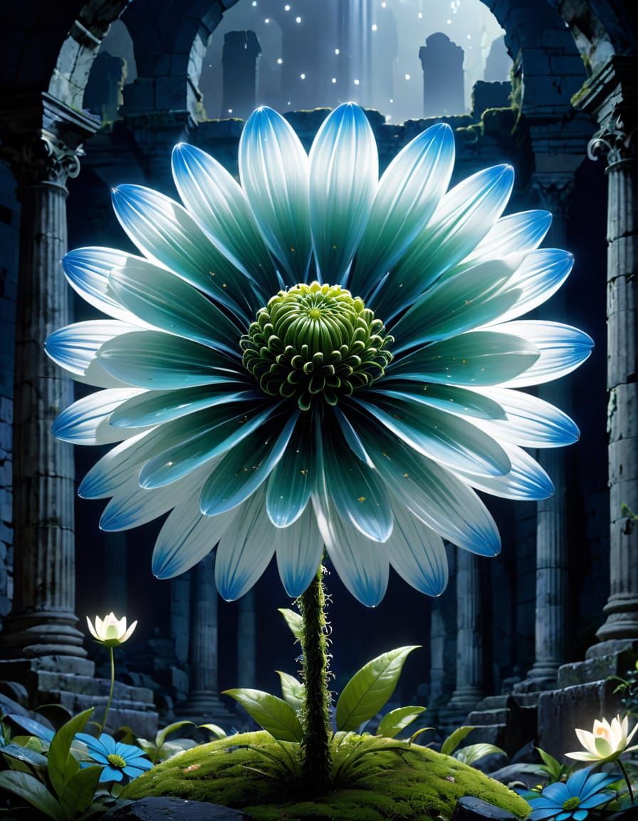 Majestic Kingsflower Illuminates Twilight Ruins