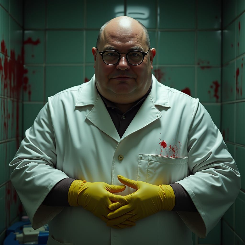 Eerie Doctor in Autopsy Room: Dark Realism