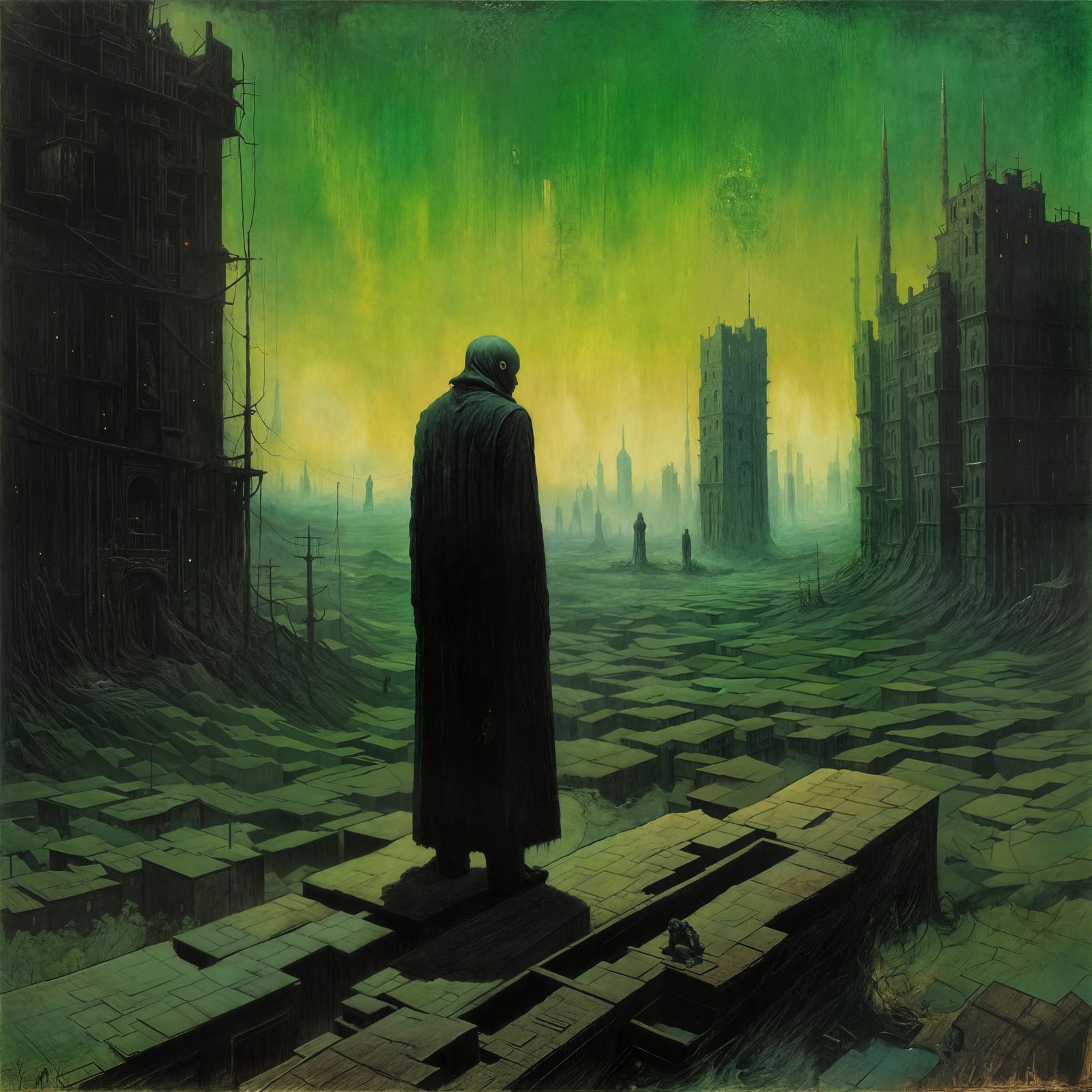 Surreal Beksinski Nightmare Landscape