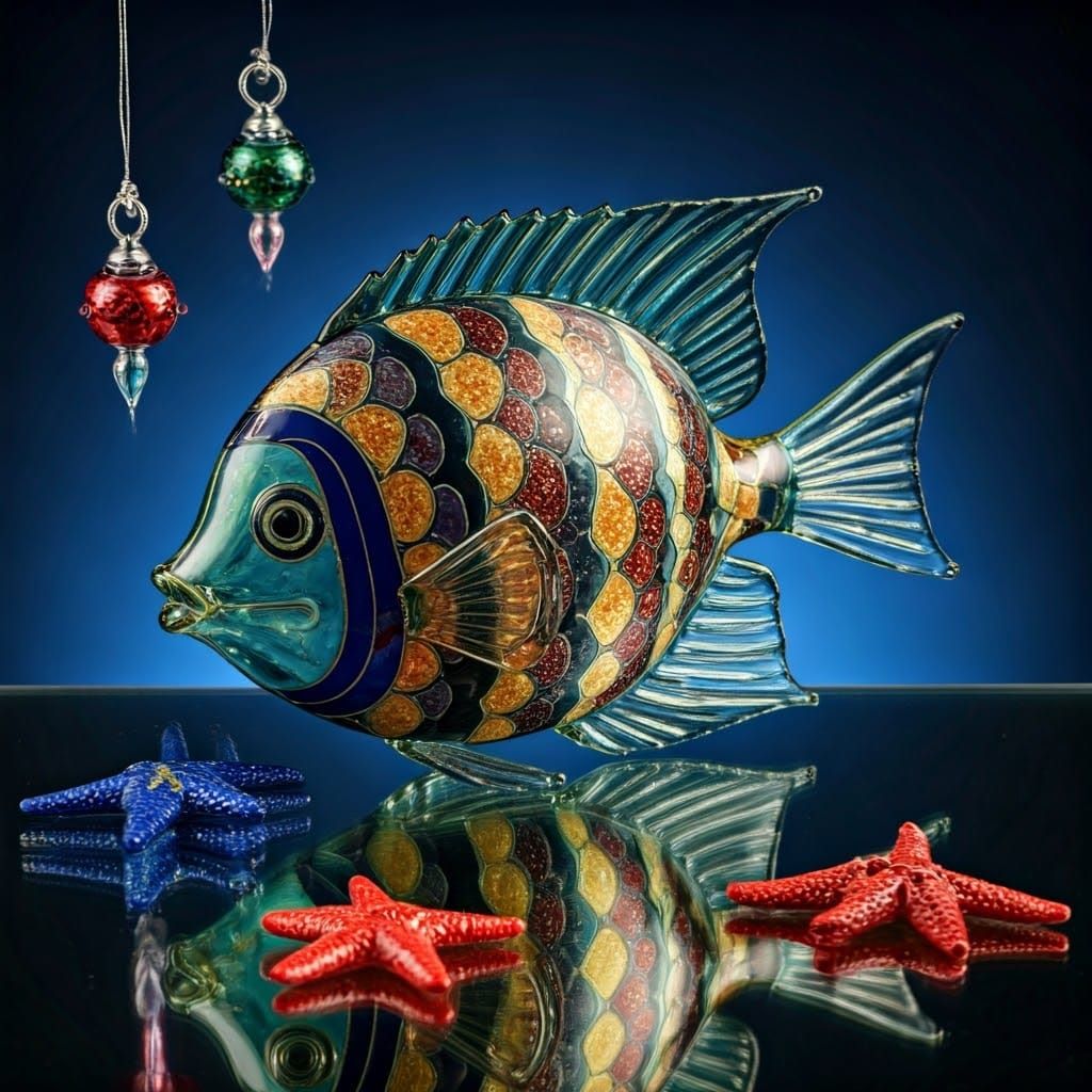 Majestic Translucent Glass Fish in Underwater Scene