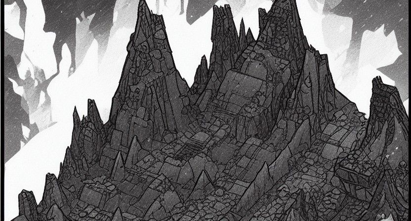 Mountains of Madness: Antarctic Ruins in Frazetta Style