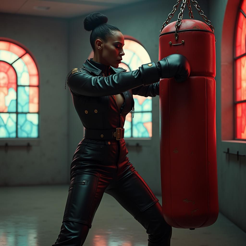 Grace Jones as Futuristic Prison Guard in Gym