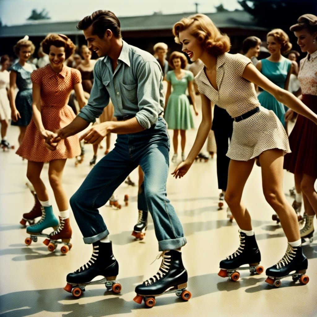 Retro Roller Disco: Vintage Skating Scene