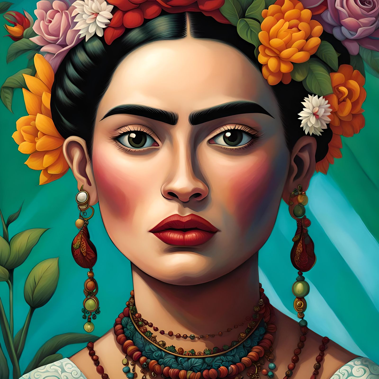 Detailed Illustration of Woman with Monkey