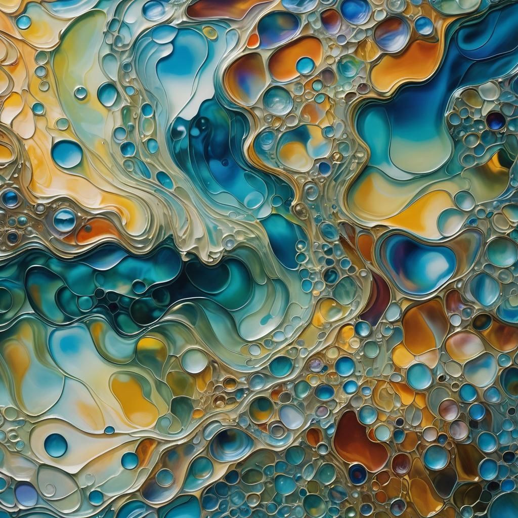 Surreal Glass Sea in Dreamlike Oil Painting