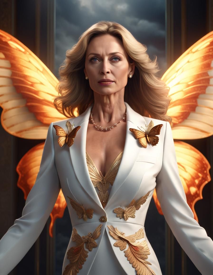 Empowered Businesswoman: Angelic Phoenix Butterfly Leader