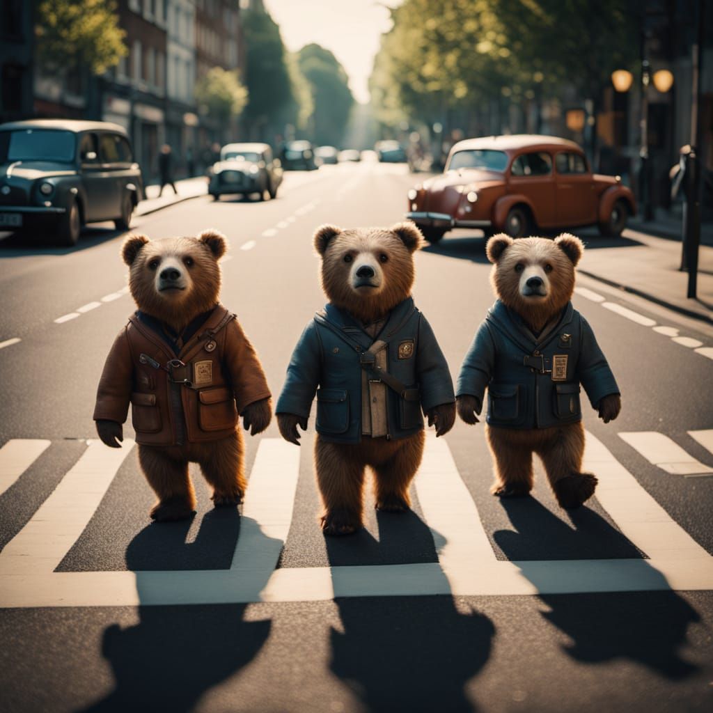 Beatles-Inspired Bears Cross Abbey Road