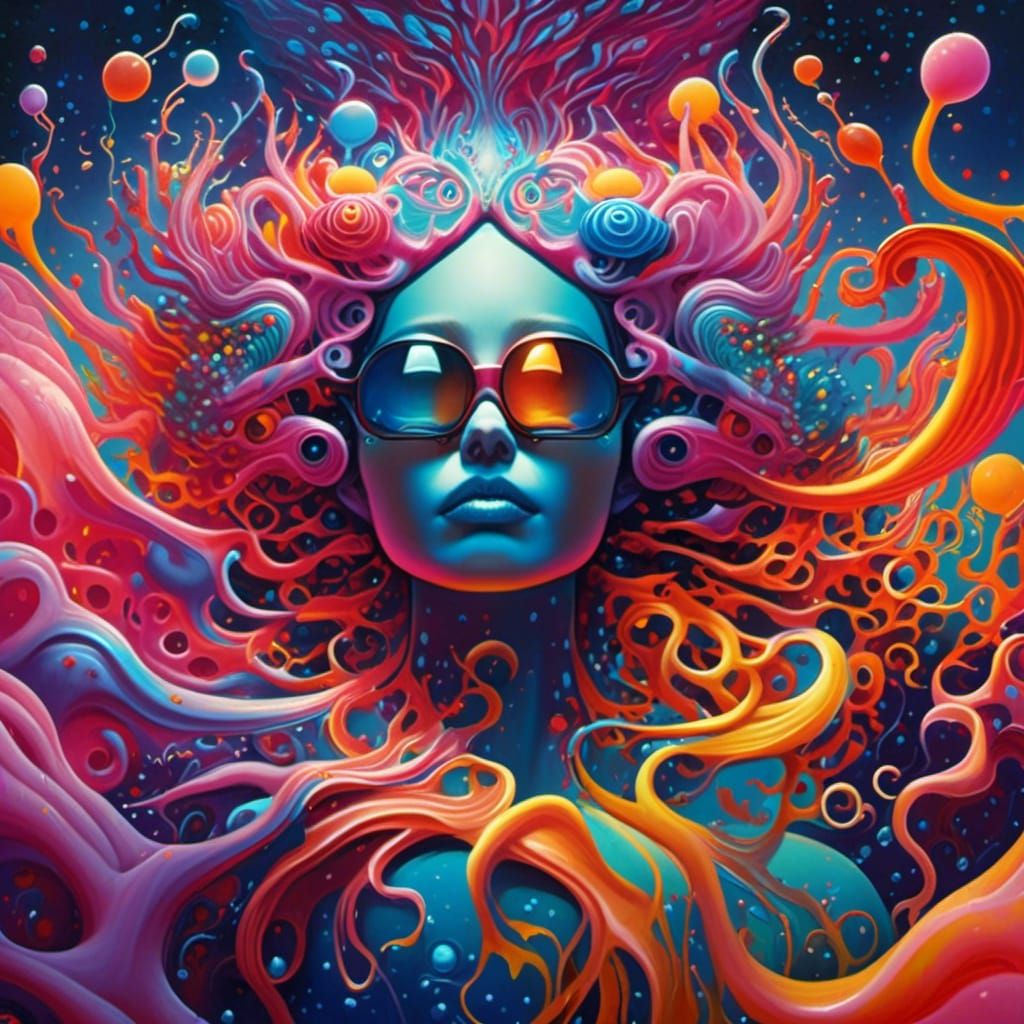 Eerie Octopus in Dark Fantasy Alcohol Ink Art