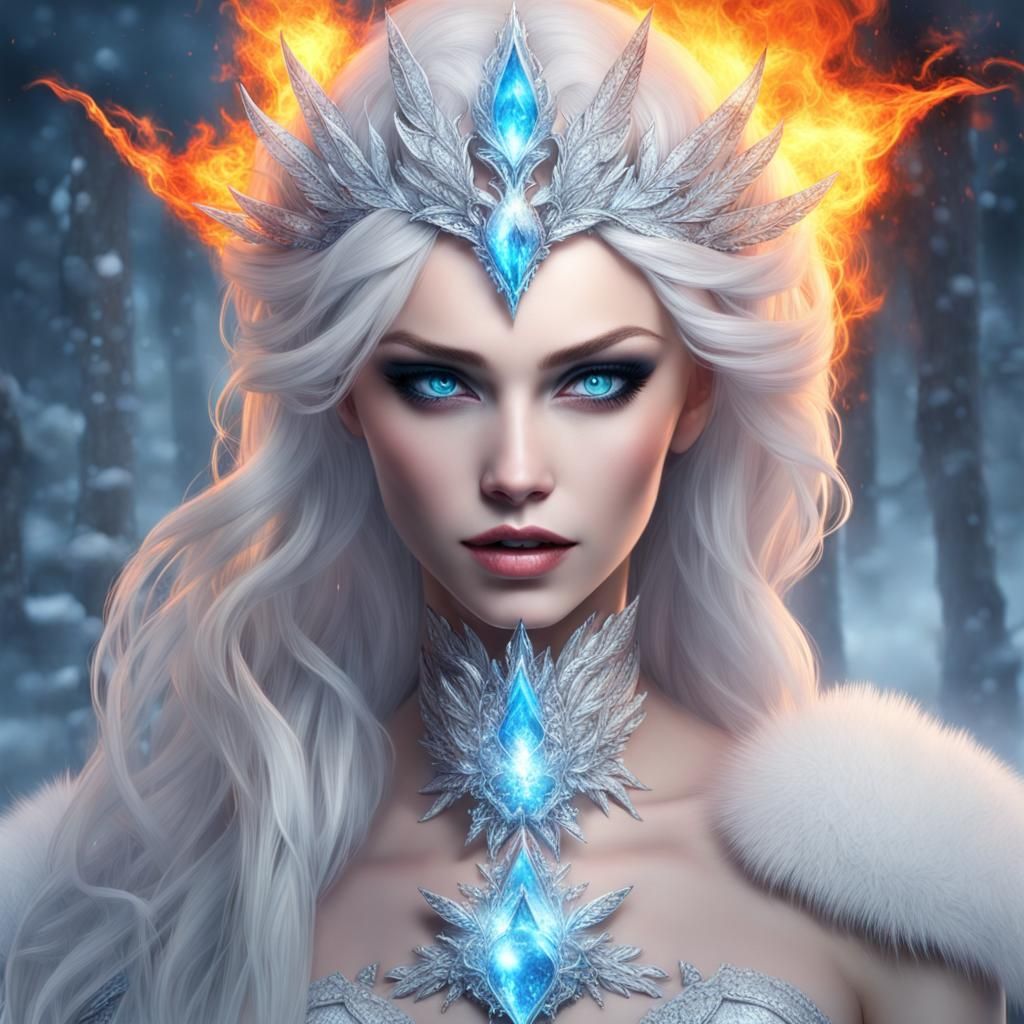 Evil Ice Queen with Fire Eyes in HD