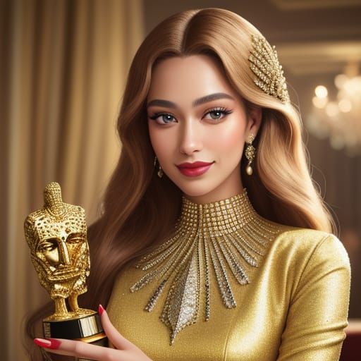 Glamorous Actress Portrait in Hollywood Golden Age Style