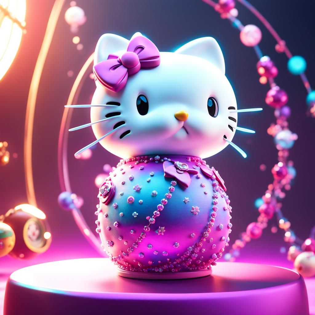 Hello Kitty in Pixar-style 3D Digital Art