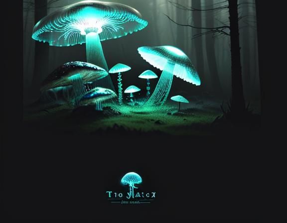 Glowing Jellyfish in Mystical Forest, Digital Art