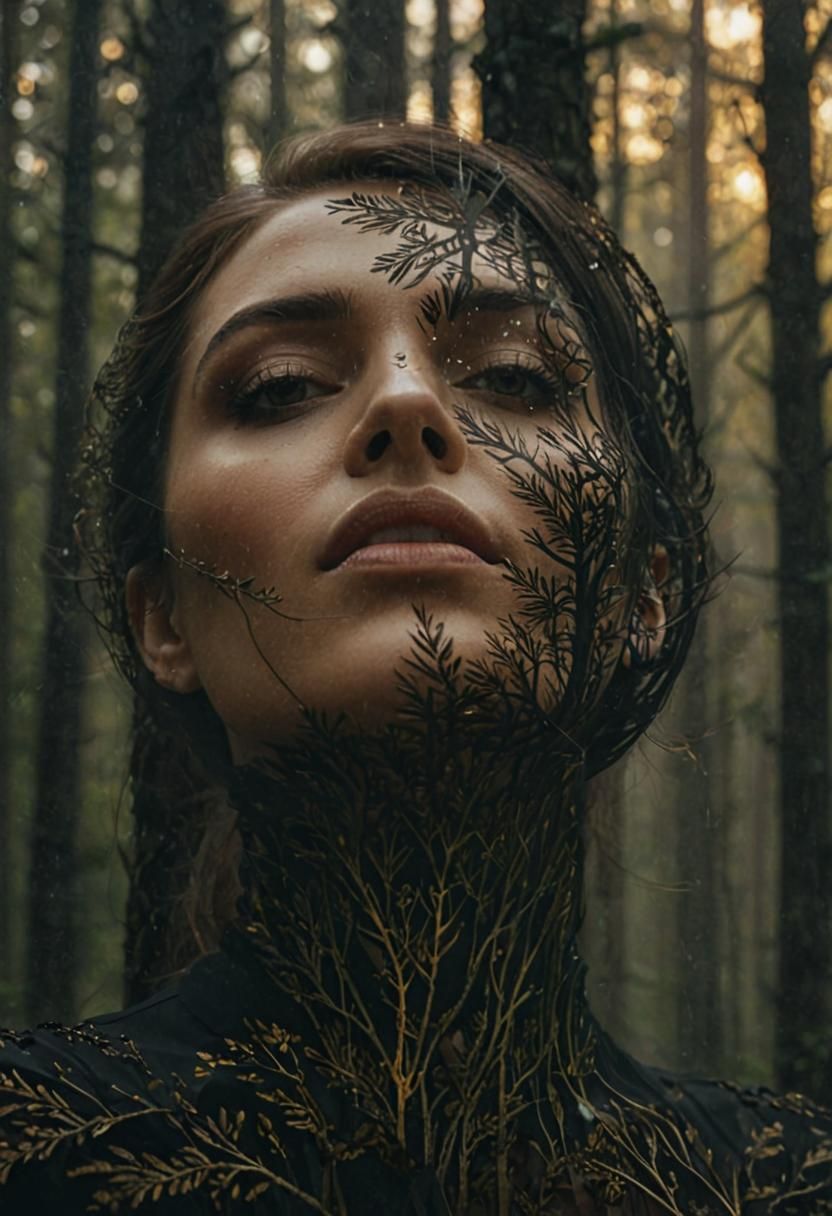 Double exposure black model girl ,sand,lines Epic cinematic brilliant stunning intricate meticulously detailed dramatic ...