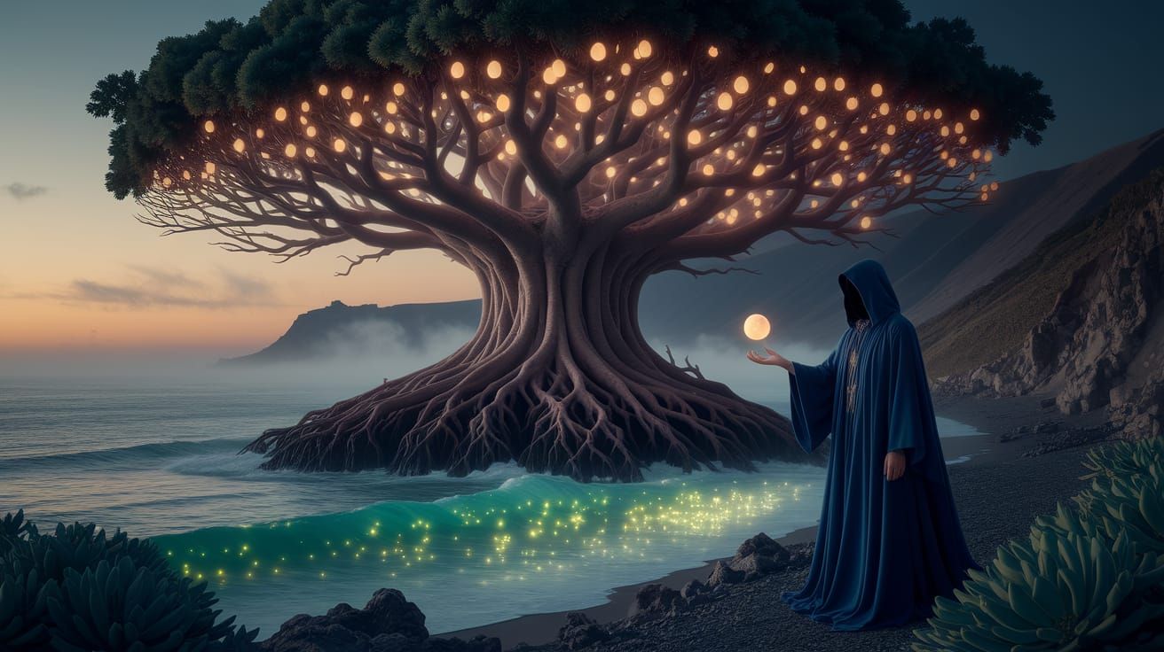 Ancient Tree of Life by Turquoise Sea