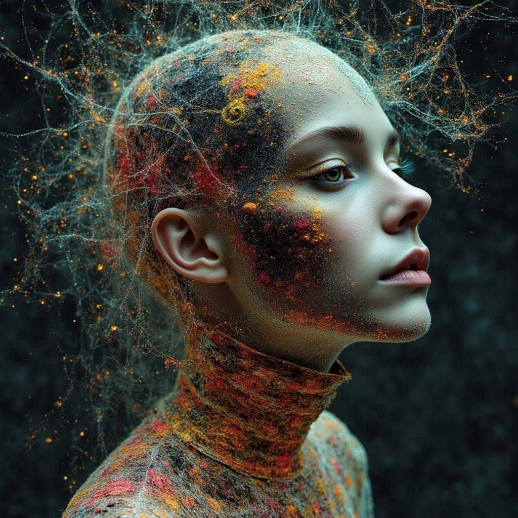 Bioluminescent Marionette Emerges From Digital Vortex