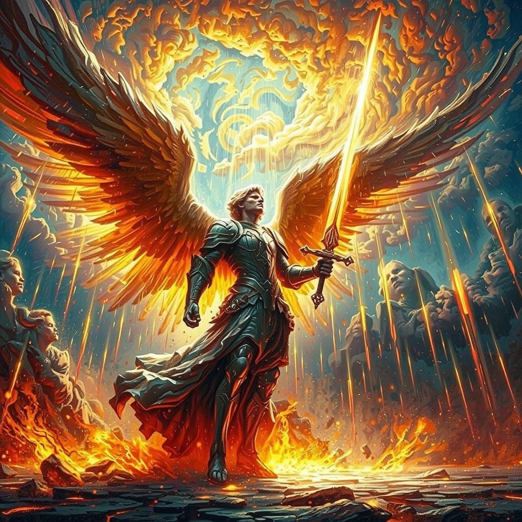 Towering guardian angel arrived to town for a mission