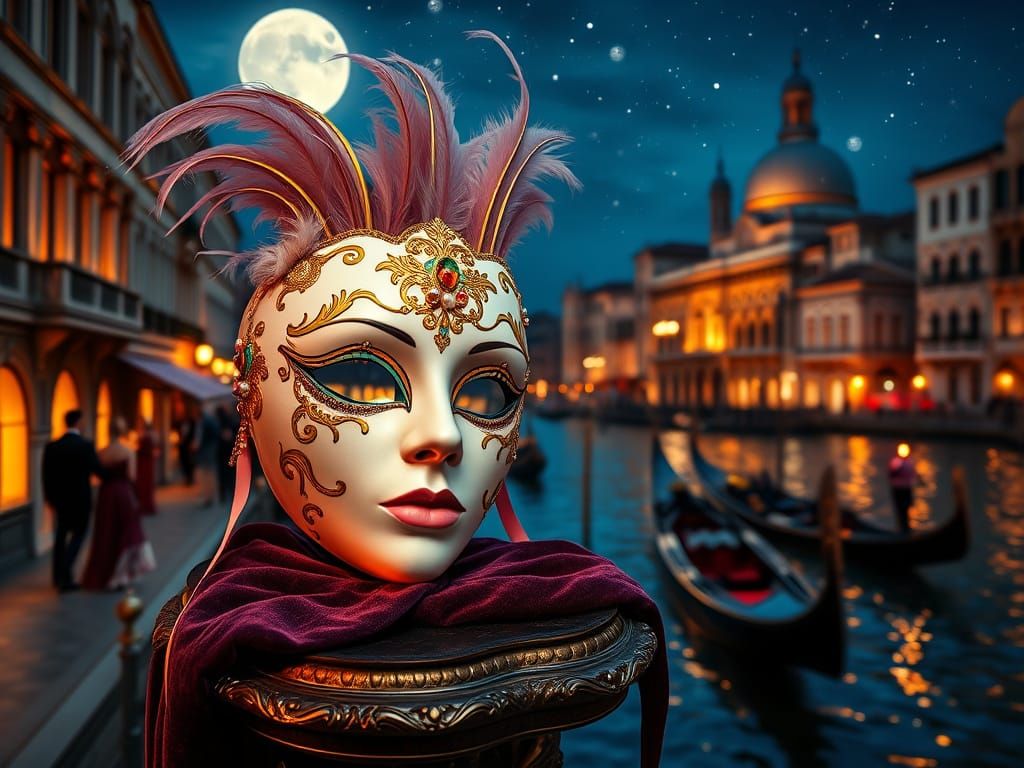 Venetian Mask in Elegant Baroque Style