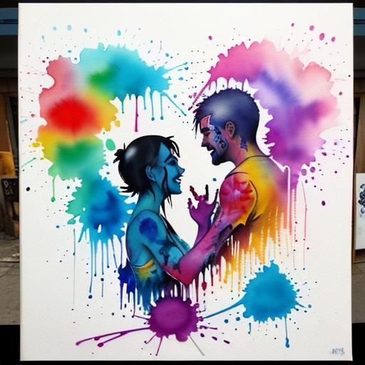 Graffiti Watercolour Art: Love and Desire