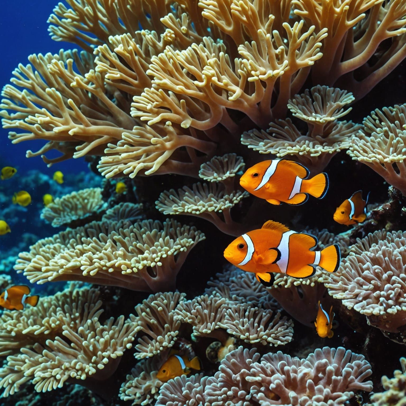 Vibrant Coral Reef Macro Photography with Amphiprion