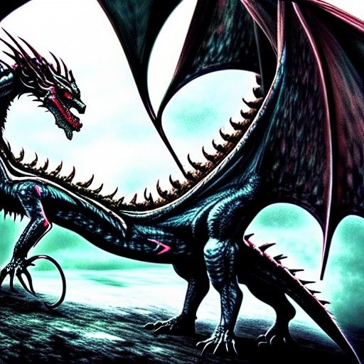 Psychedelic Dragon Ouroboros in Dreamcore Style