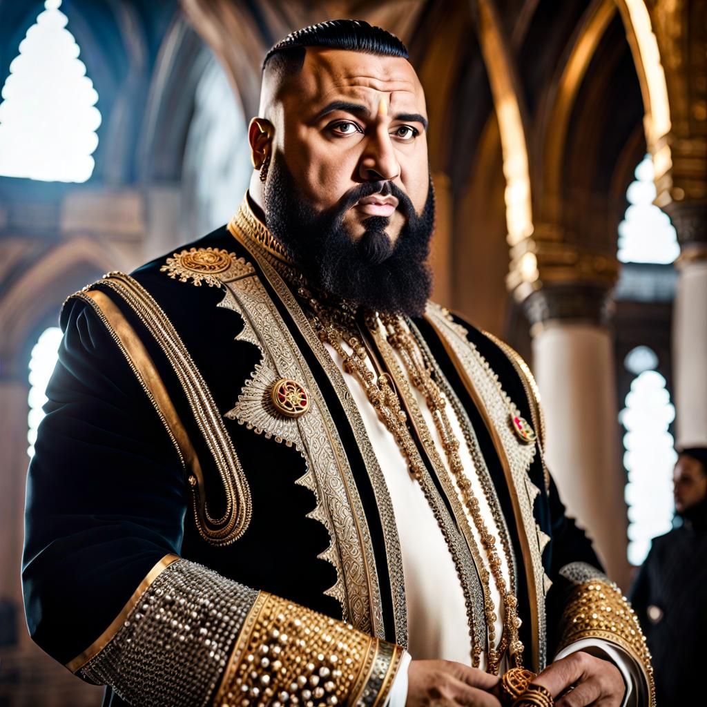 Ornate Middle Eastern Merchant in Aristocratic Clothing