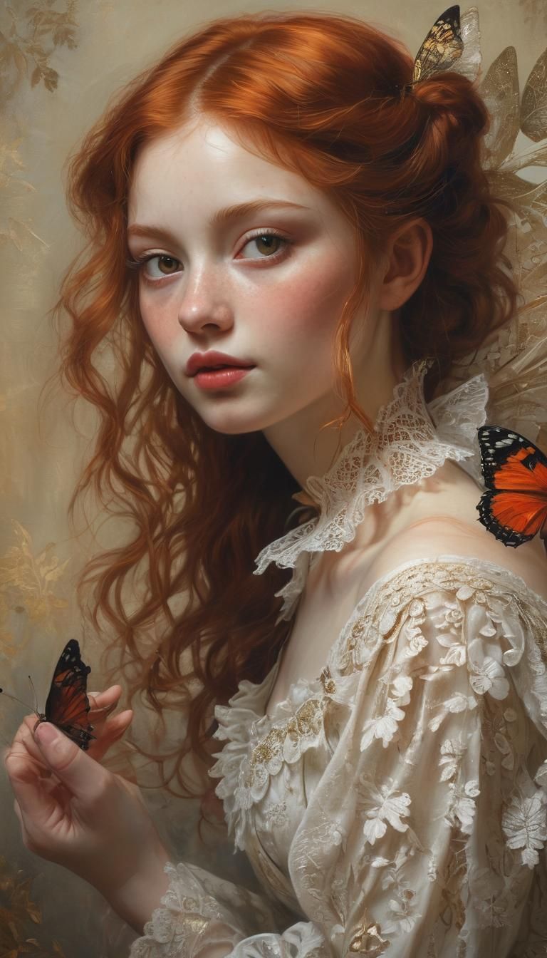 Ethereal Fairy Portrait in Oil on Canvas