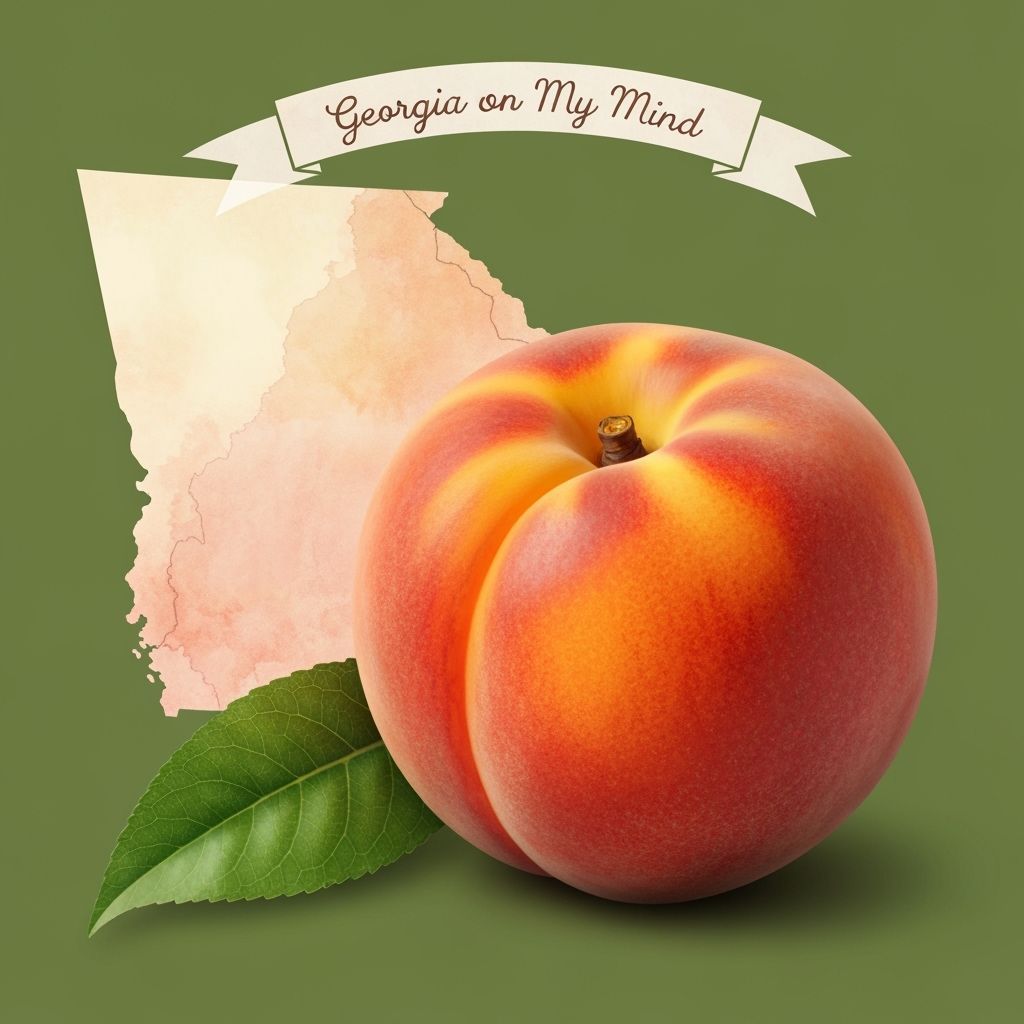 Georgia Peach in Watercolor Style