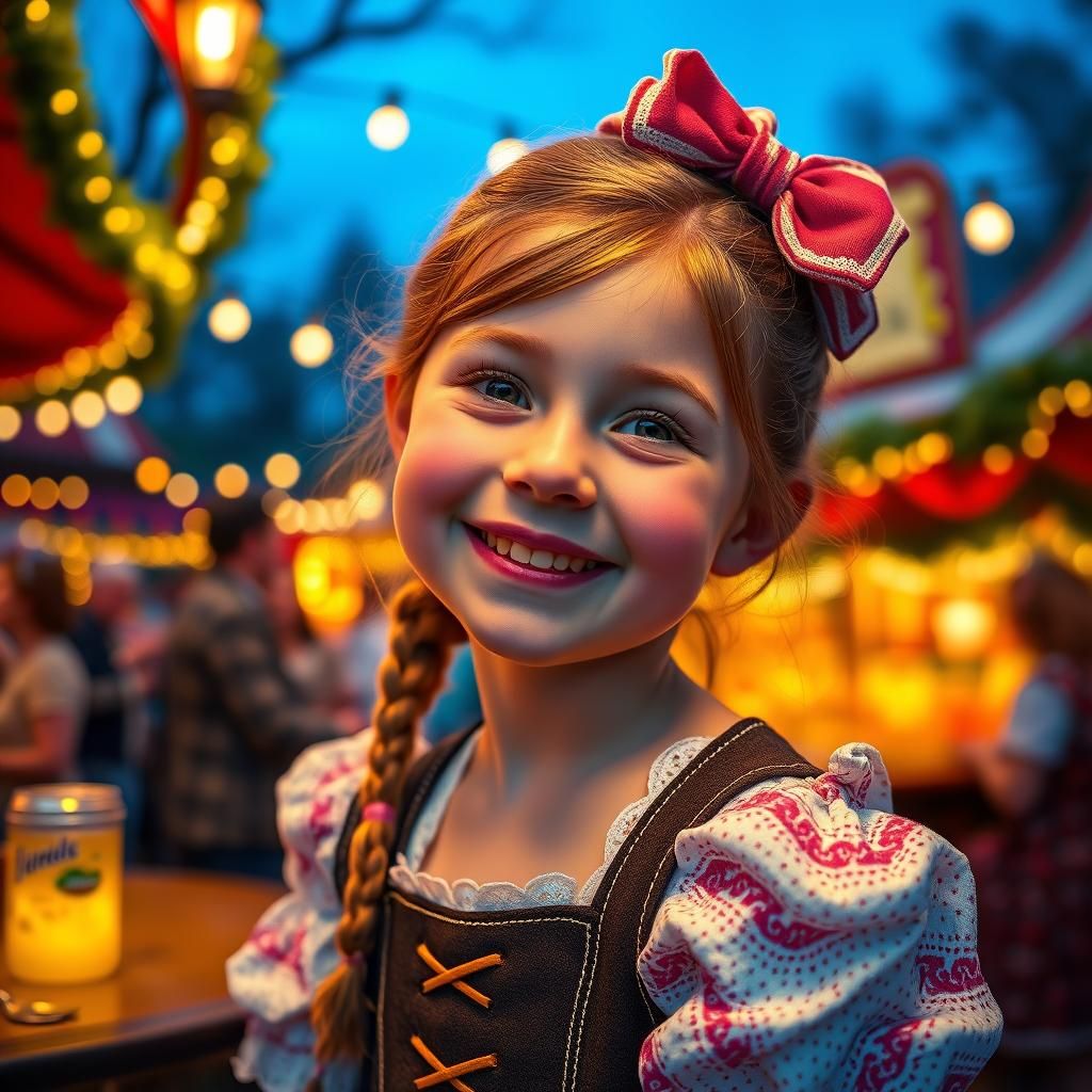 Happy Girl at Oktoberfest in Fine Art Portrait