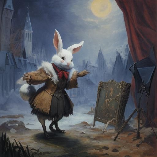 Surreal Stage: Rabbit, Vampire, Braque and Ghibli