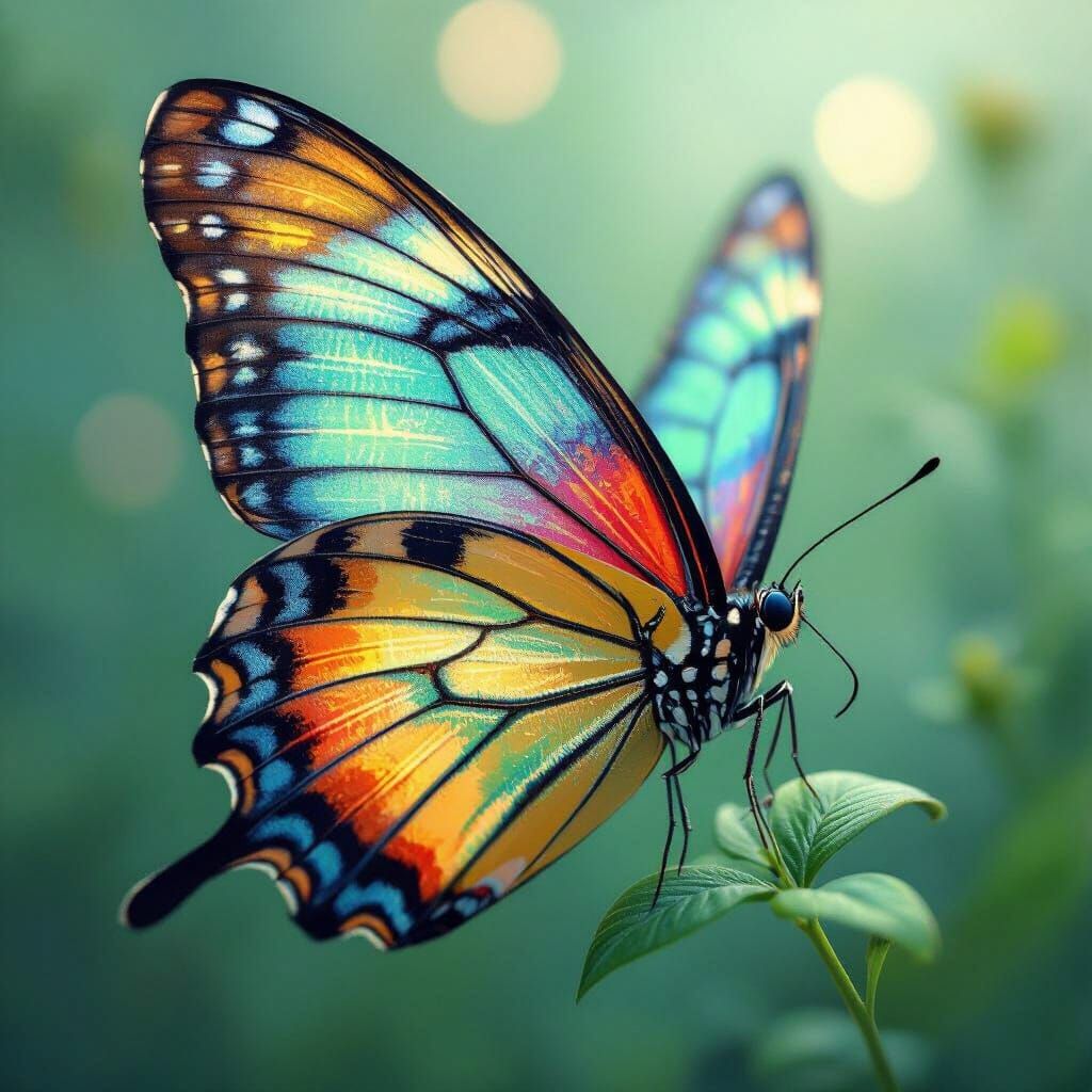 Butterfly Wing Macro in a Hyperrealistic Style