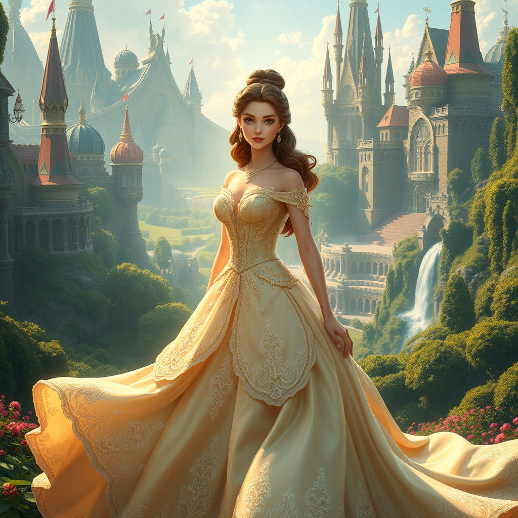 Belle in a Fantastical Kingdom, Digital Matte Painting