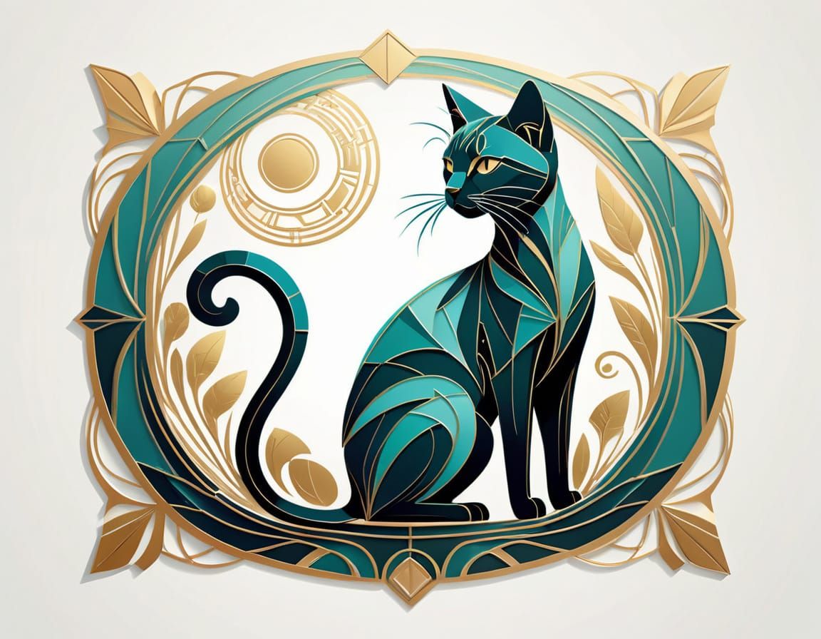 Bold Art Deco Geometric Pattern in Vibrant Colors