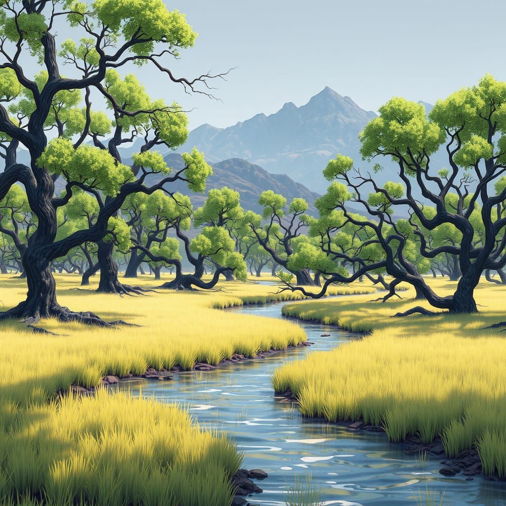 Cyberpunk Oasis in Dystopian Great Basin Landscape