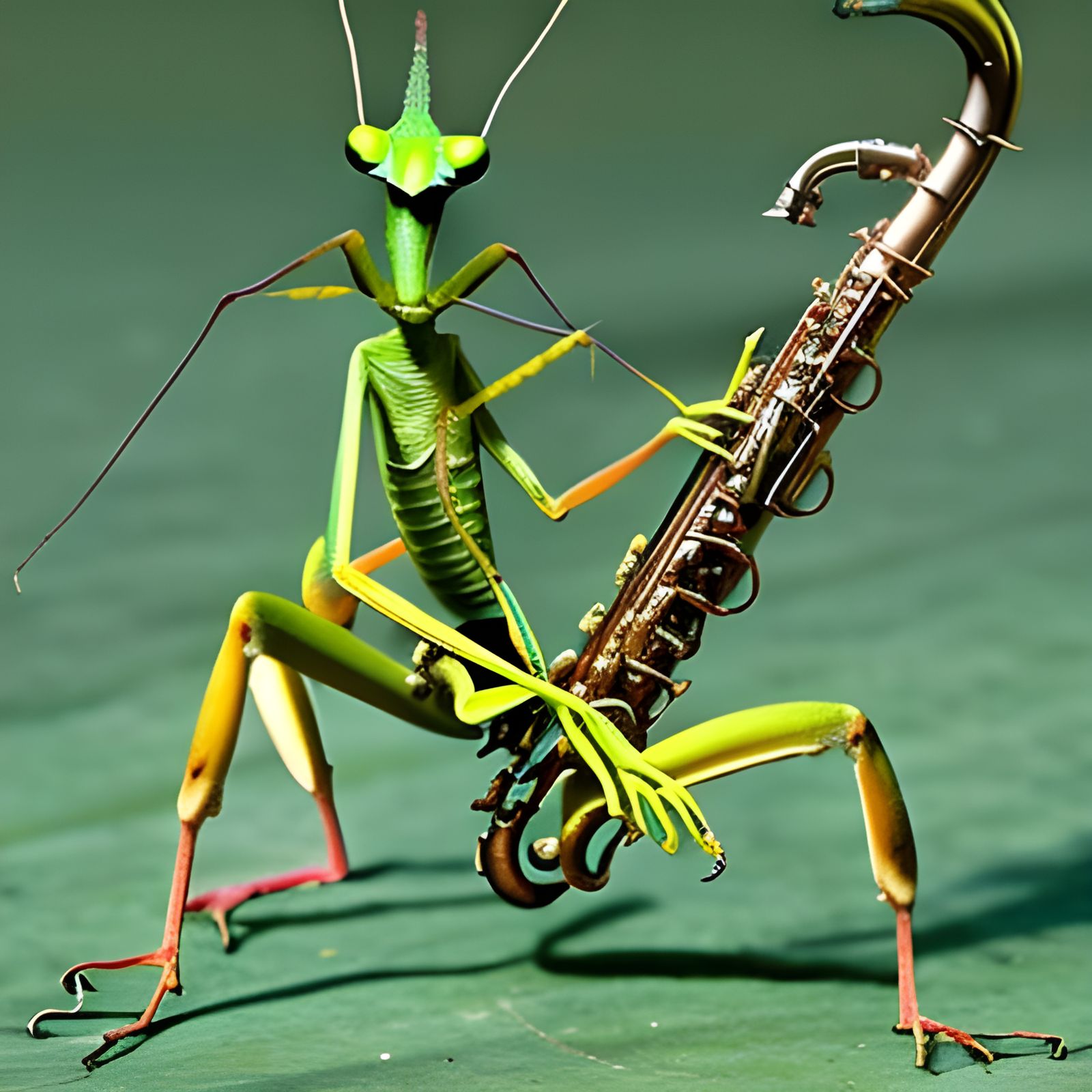 Praying Mantis Plays Saxophone