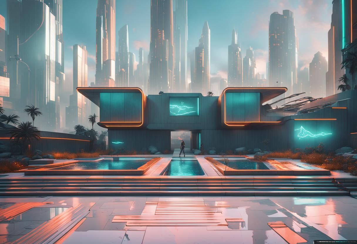 Cyberpunk Cityscape Concept Art in 8K Resolution
